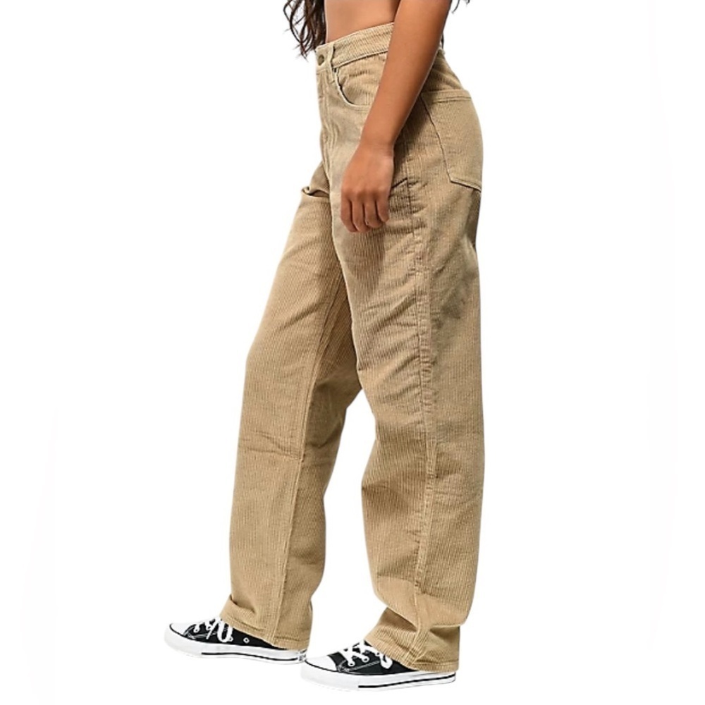 Empyre Zumiez Tori Corduroy Loose Fit Women’s Logo Tan Skate Pants Sz 5